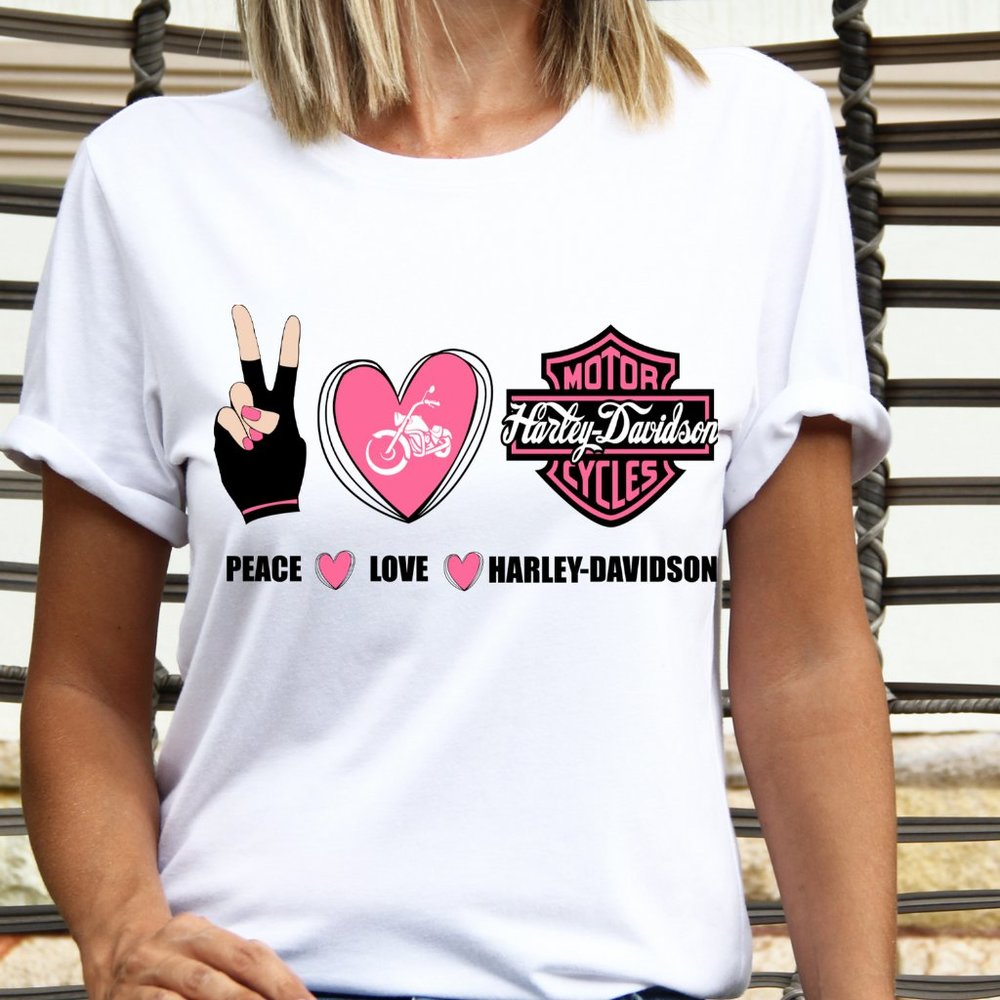 - Peace Love Harley Davidson  T-Shirts